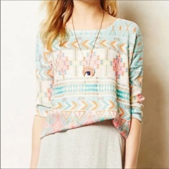 Akemi & Kin from Anthropologie Morgana Knit Aztec Tribal Pullover - Medium - Picture 1 of 6